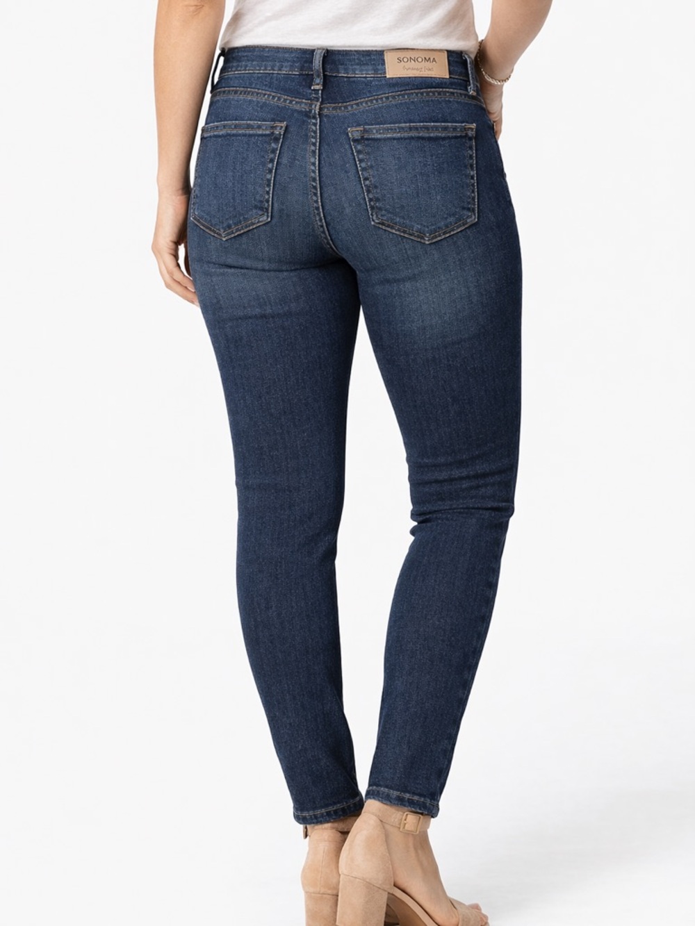Sonoma Skinny Jean Women’s 6S Short Dark Wash Mid Rise Stretch NWT Everyday Jean - Picture 2 of 10